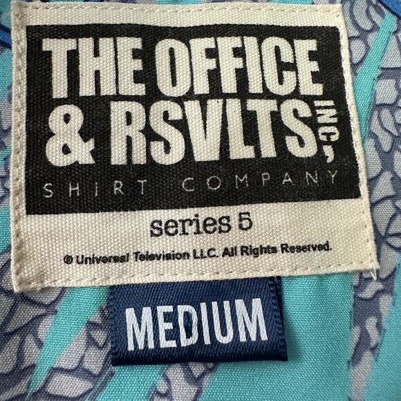 RSVLTS x The Office Series 5 Basketball Cards Shirt Mens Medium Blue Button New - Picture 7 of 11